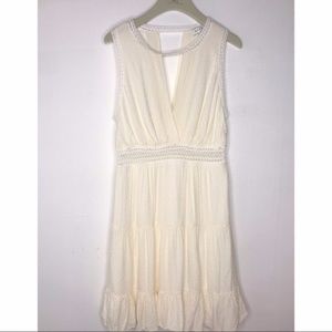 Sandro Paris Cream Short Sleeve Mini Dress